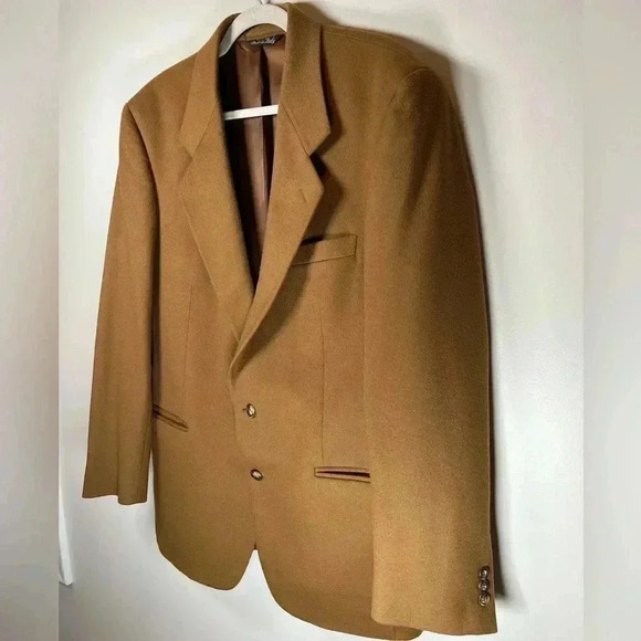 Vito Rufolo Wool Cashmere Camel Color Jacket Blazer Made In Italy Size 42 LN - Picture 3 of 8